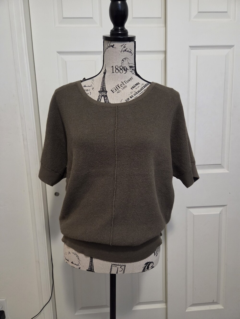 MICHAEL Michael Kors Olive Waffle-Knit Crewneck Sweater
